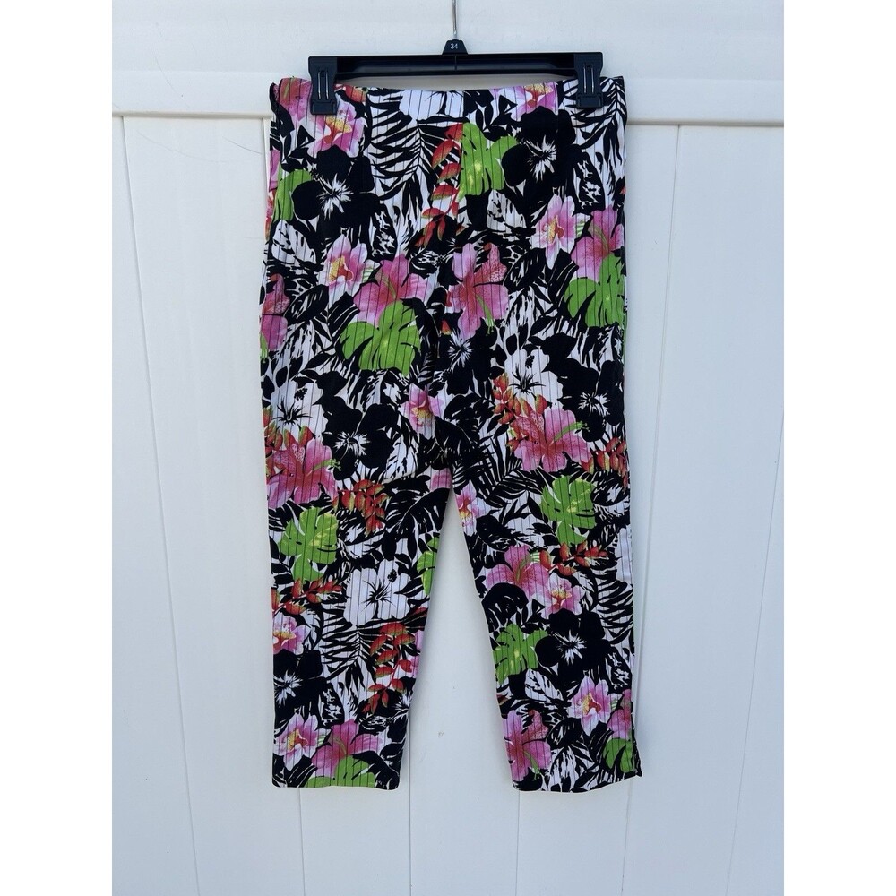 Tribal Stretch Extensible Pants Women 4 Colorful Floral Side Zip